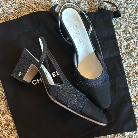 Chanel slingbacks sequins. - Picture 1 of 7